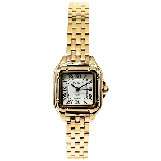 Gold Square Link Bracelet Watch